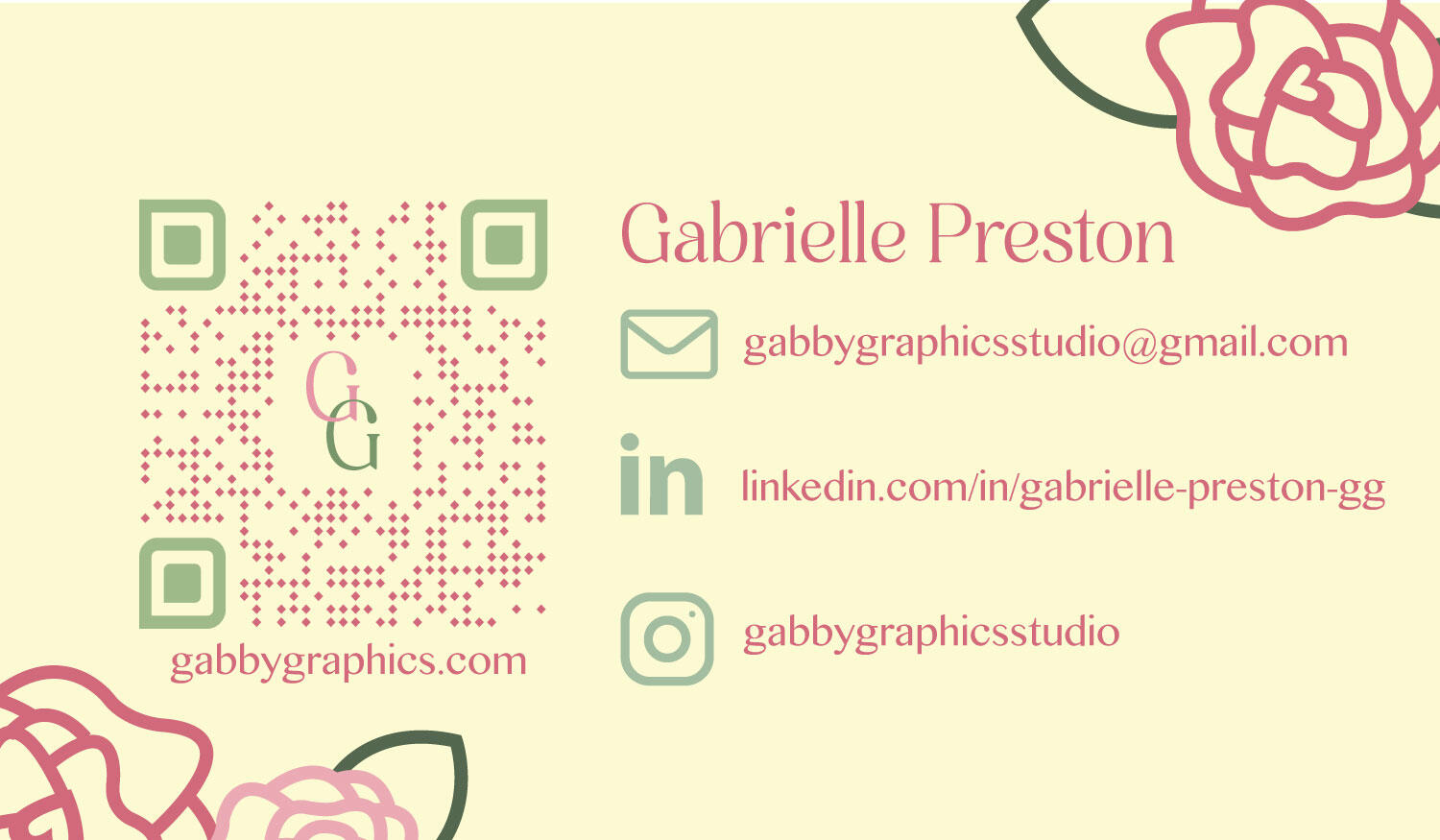 Gabby Graphics Business Card Back