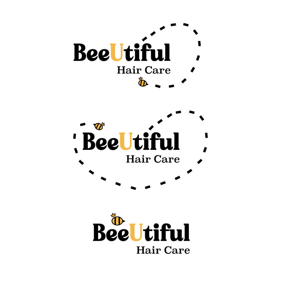 BeeUtiful Hair Care Logo Variations