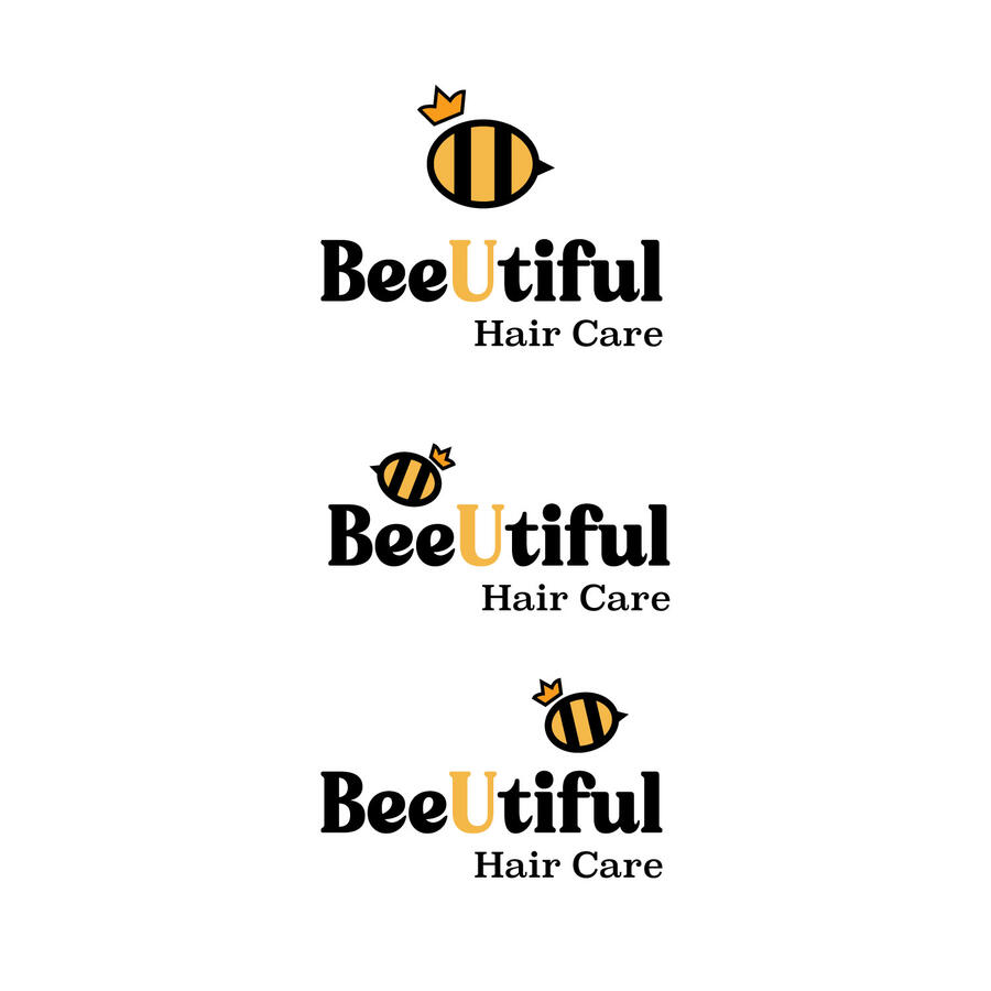 BeeUtiful Hair Care Logo Variations