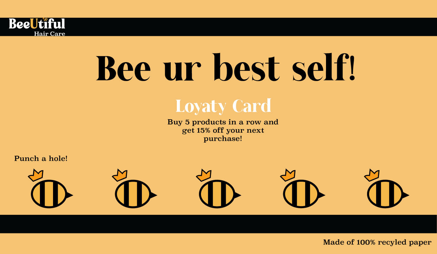 BeeUtiful Hair Care Business Card Front